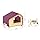 ROCCO Fluffy Wooden Pet House for Cats and Small Dogs (Purple)