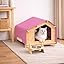 ROCCO Fluffy Wooden Pet House for Cats and Small Dogs (Purple)